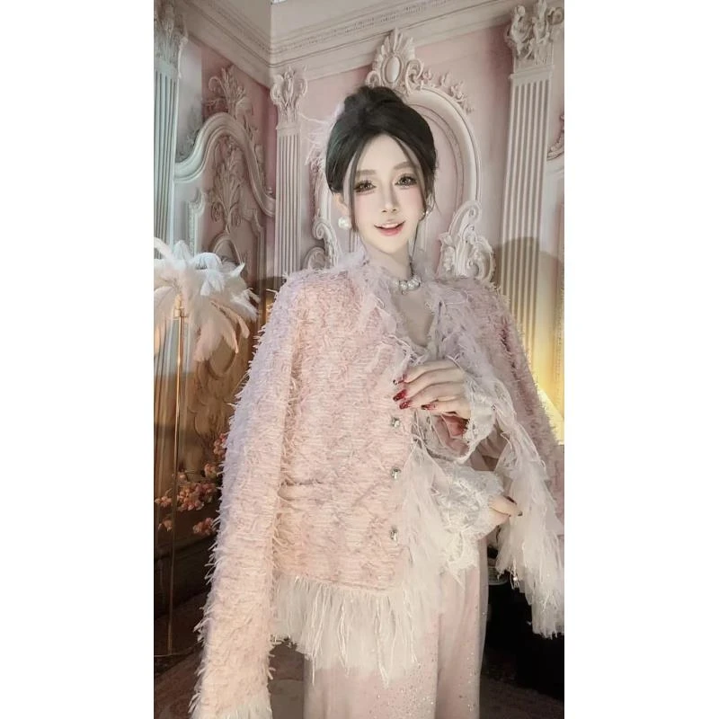 【崔】W0184 法式千金高级感流苏小香风外套名媛百搭女生冬季外套