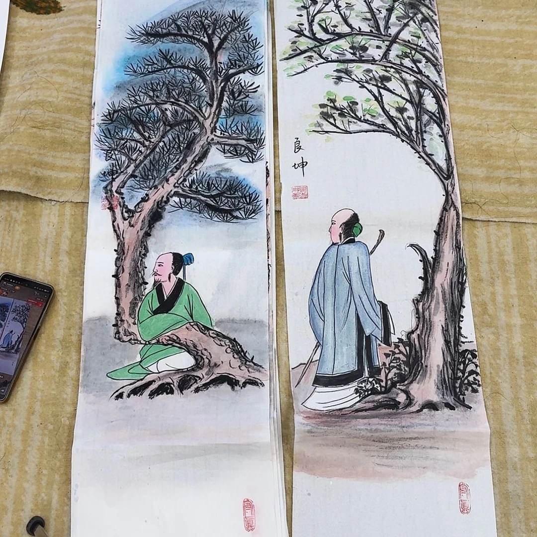 国画100.26手绘两张作品