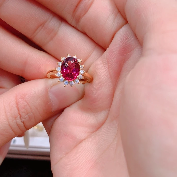 石榴石戒指银S925镶嵌7.3✖️9.4