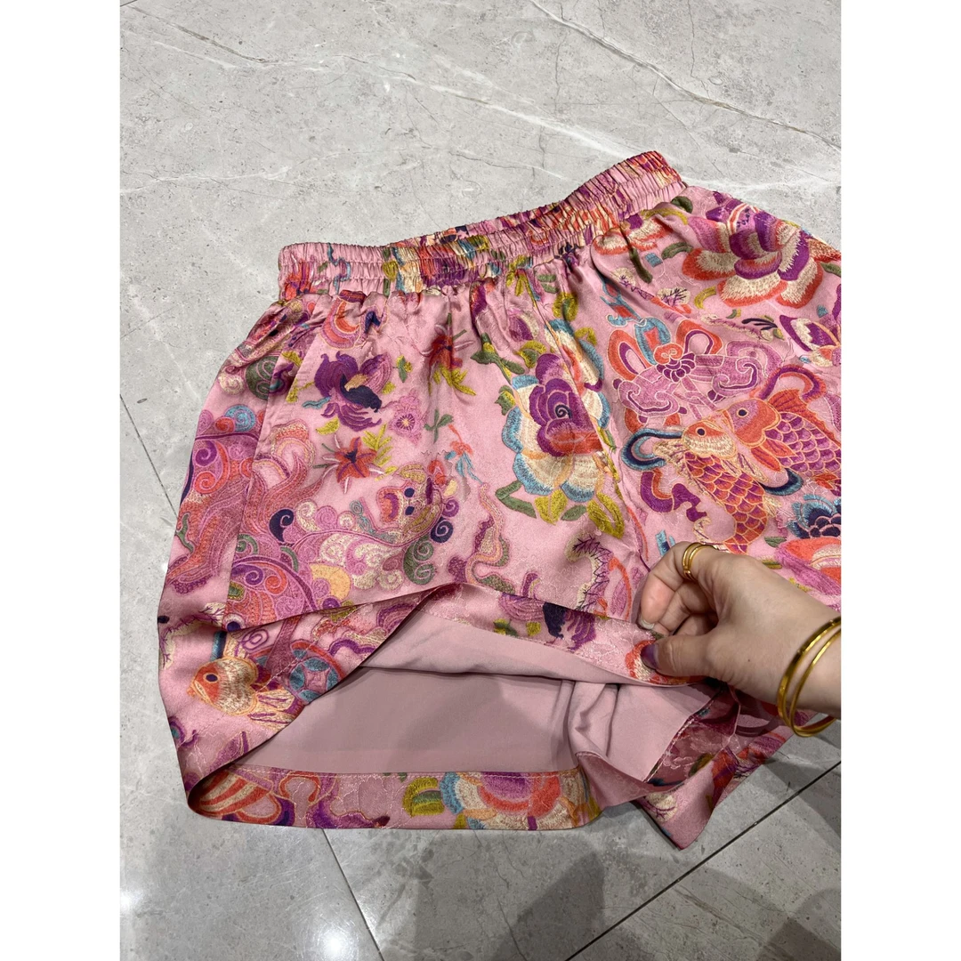 凤起玉鸣祥瑞【祥瑞短裤】新中式显瘦时尚夏季复古宽松短裤