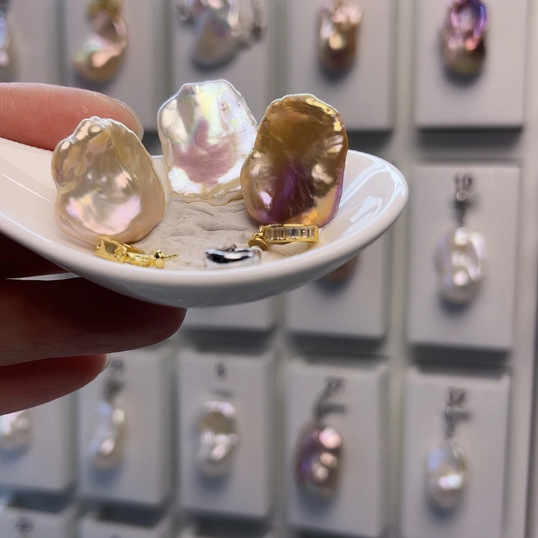 退***一淡水珍珠银S925镶嵌颈饰