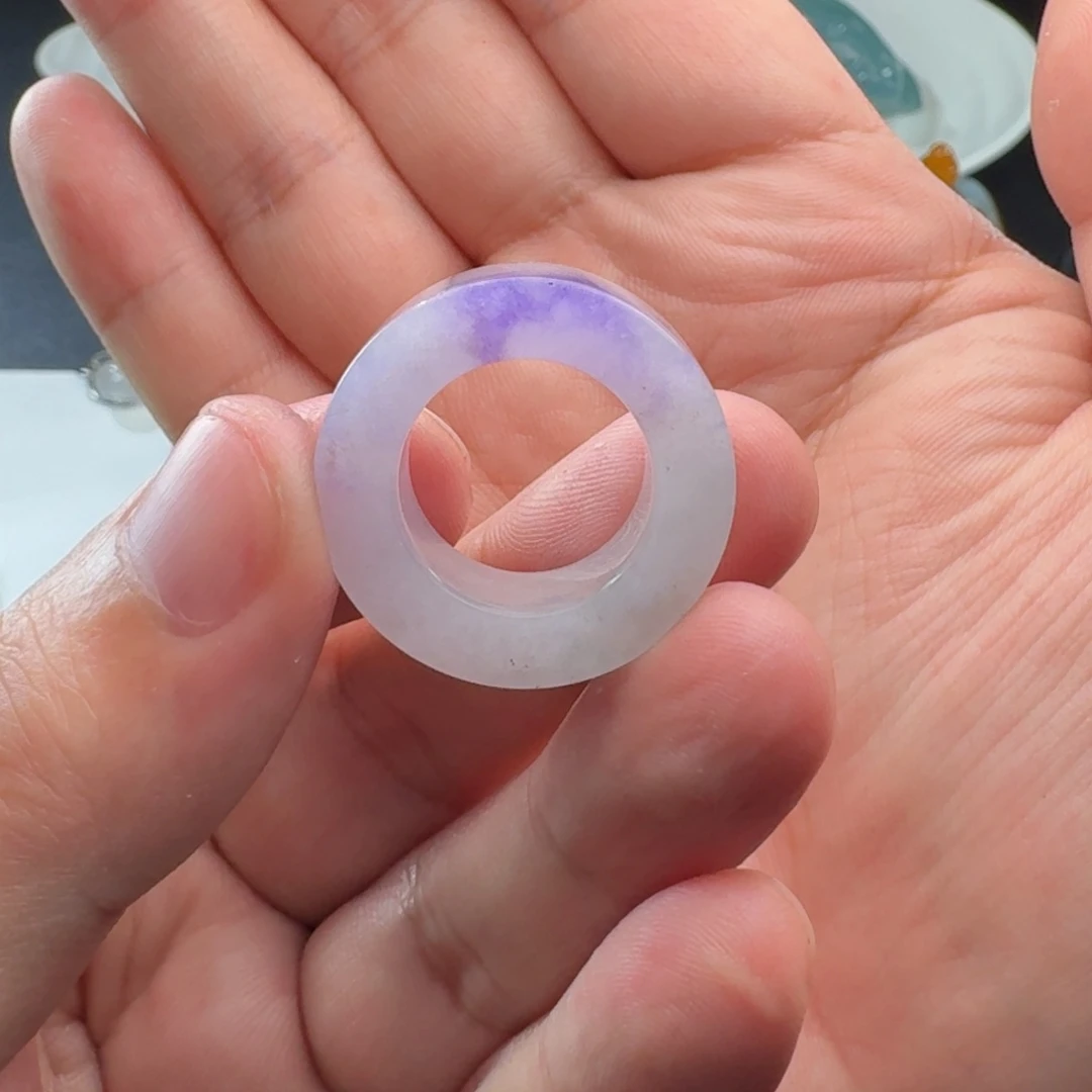 翡翠颈饰未镶嵌素*妖紫戒圈