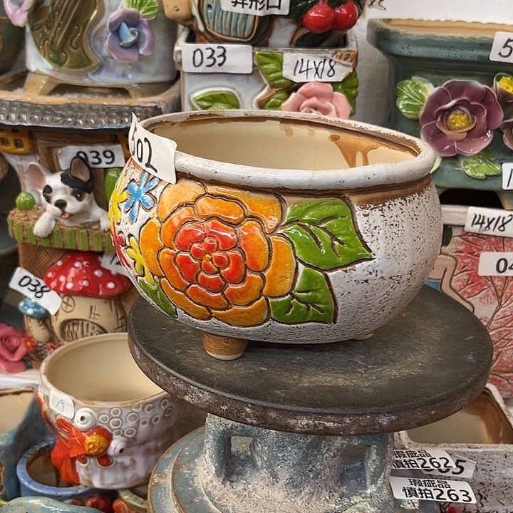 粗陶材质多肉花盆