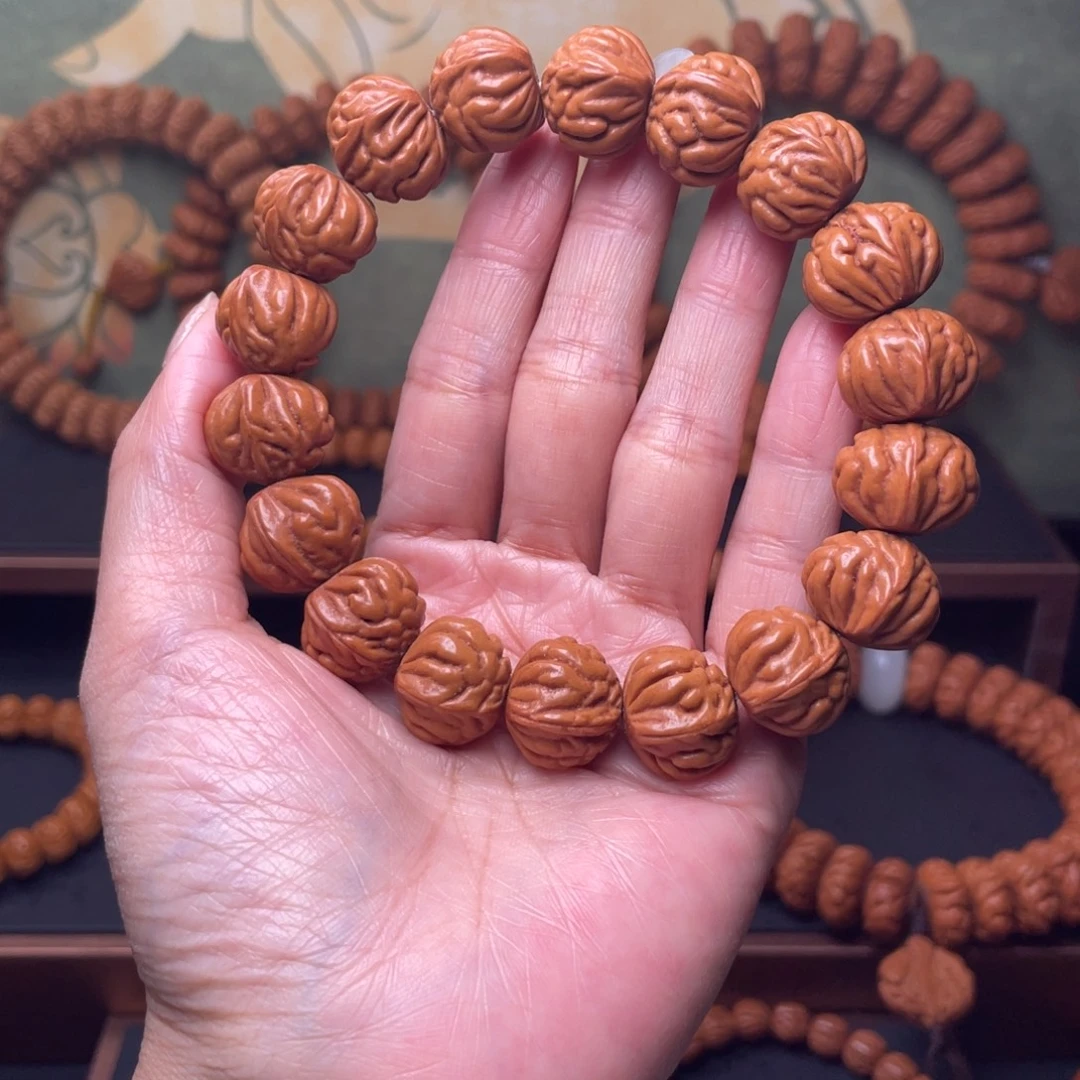 桃核手串17蟠龙爆肚