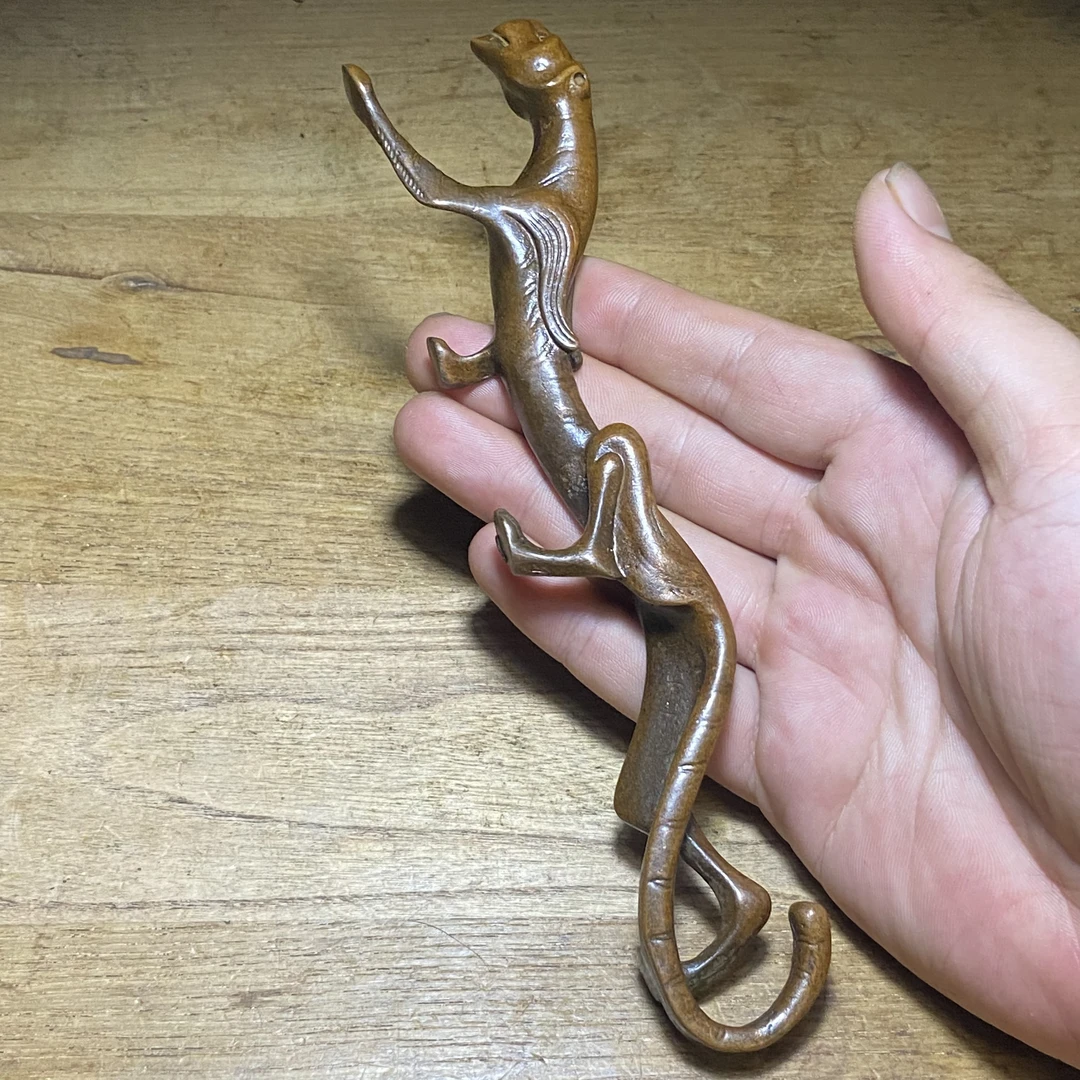 铜质走虎龙笔搁文房专用书房办公室桌面装饰摆件