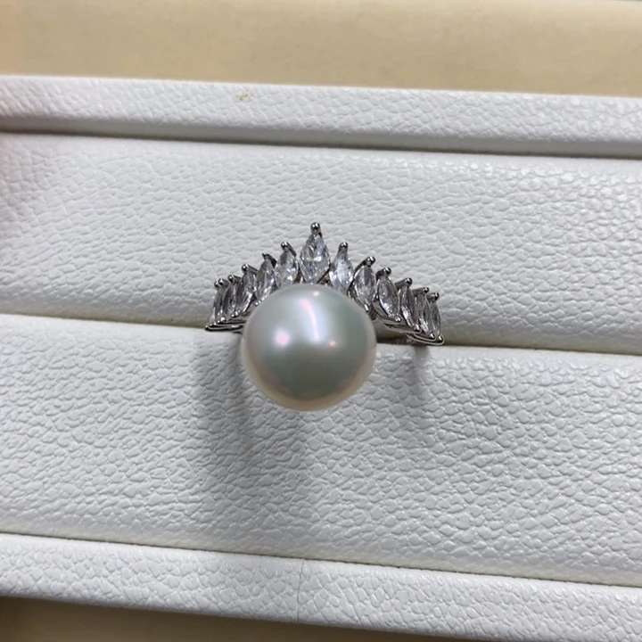 银S925镶嵌戒指淡水珍珠，不退换，链接4