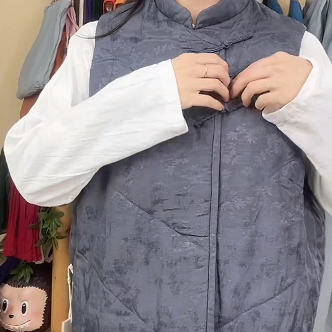 照本堂秋冬立领色织棉特价款马夹w12167