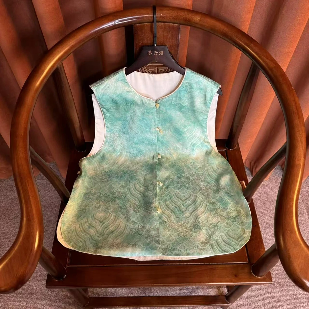 【百泓】夏季新款双面穿马甲女2025春季新款圆领气质国风新中式马夹