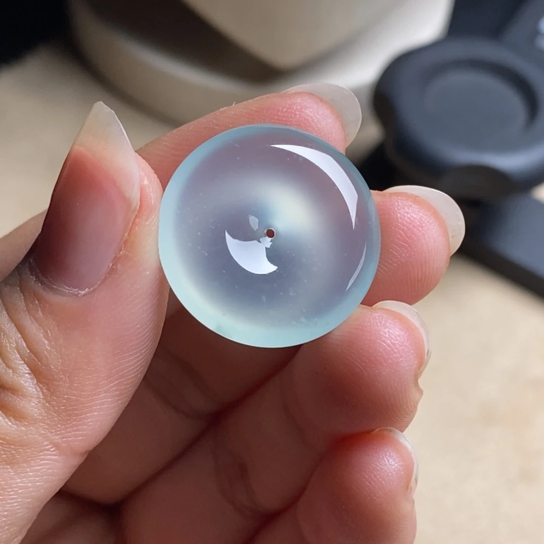 翡翠未镶嵌颈饰高冰浅浅薄荷绿起光甜美平安扣21.7-4.8