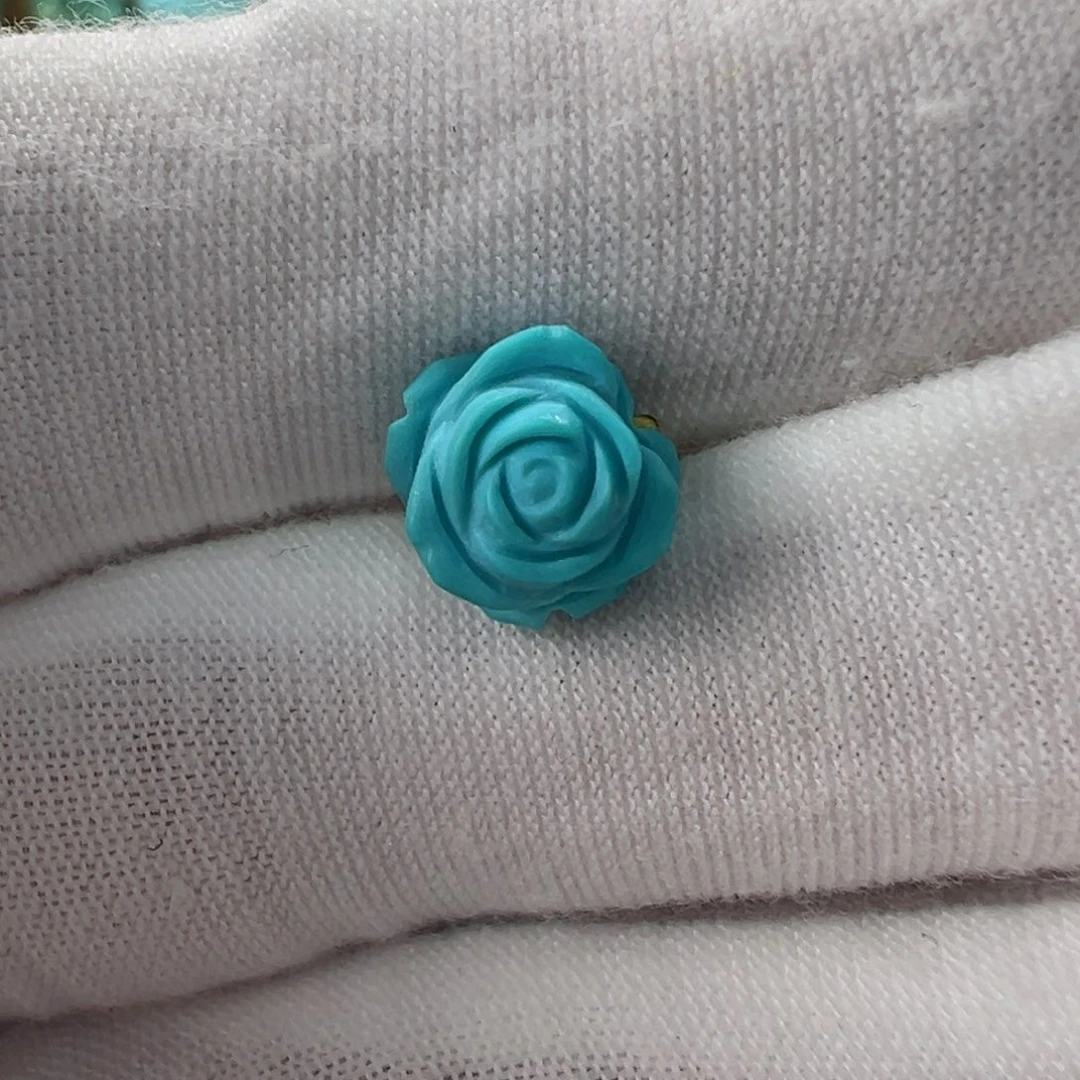 未镶嵌绿松石玫瑰花 9.1mm
