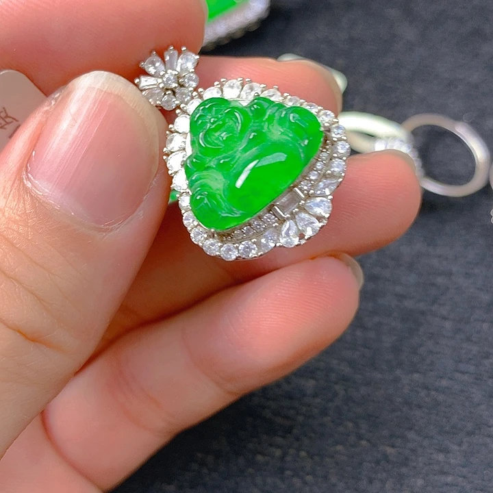 翡翠银S925镶嵌颈饰