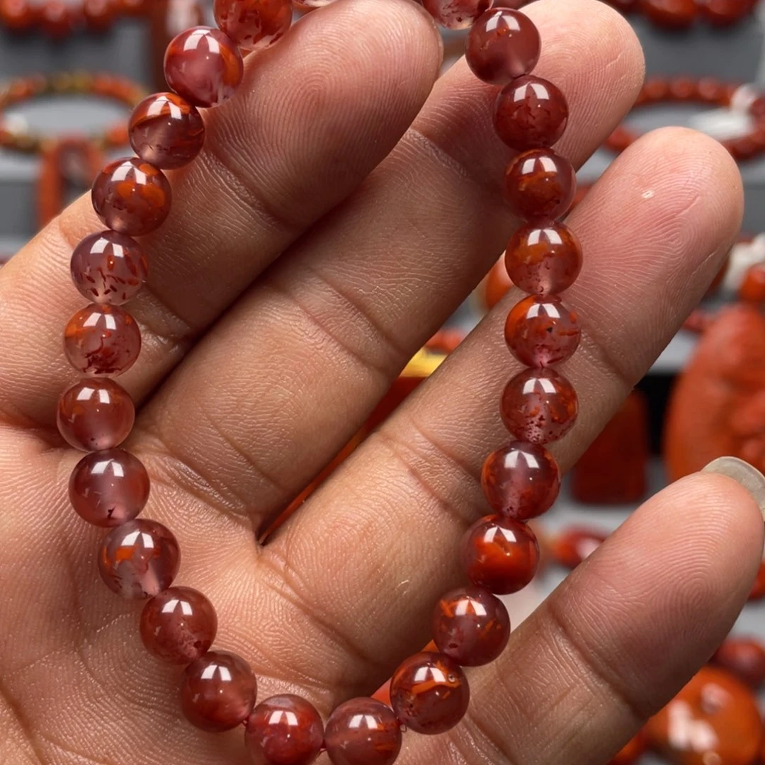 南红玛瑙未镶嵌珠宝奇石单圈7