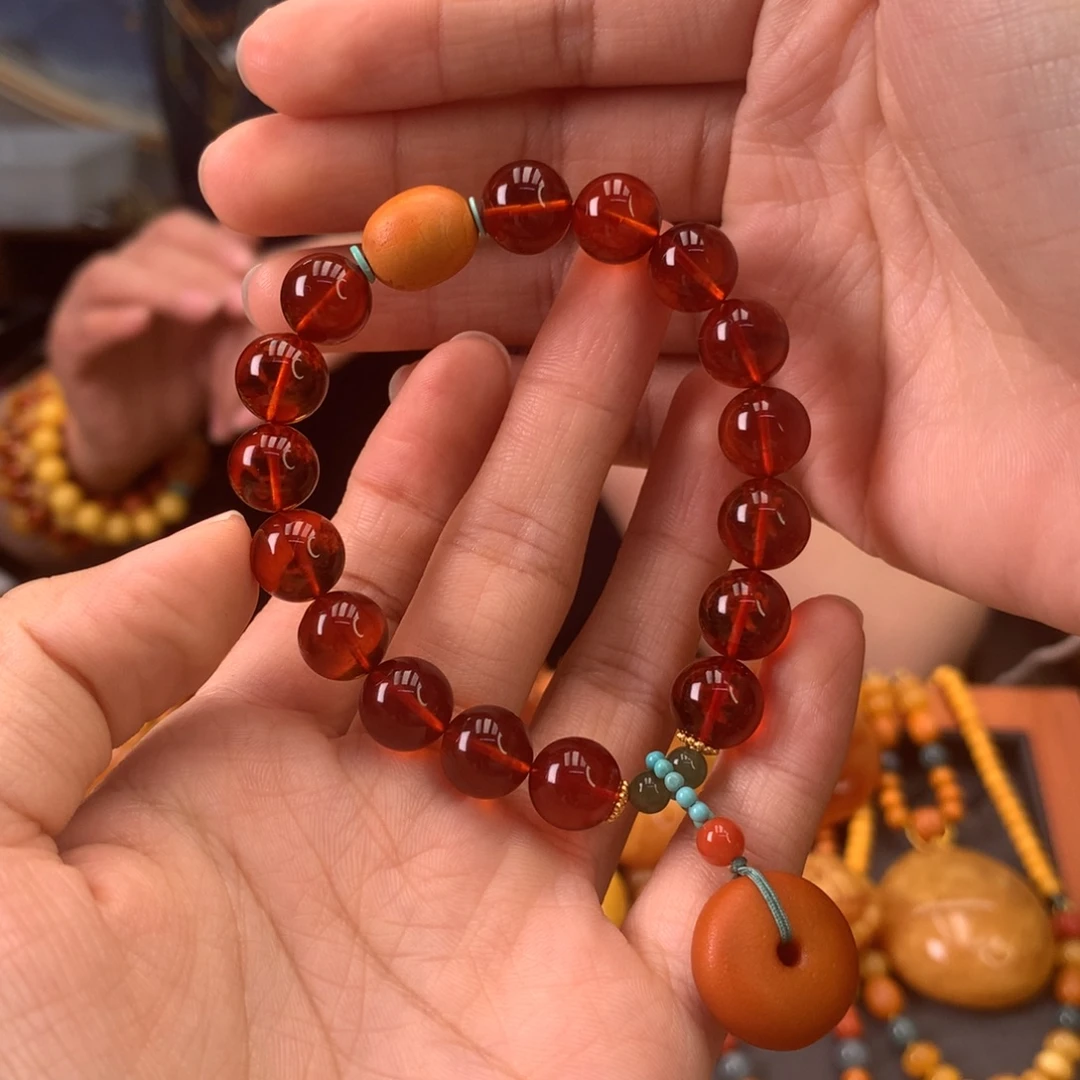 手串血珀未镶嵌天然
