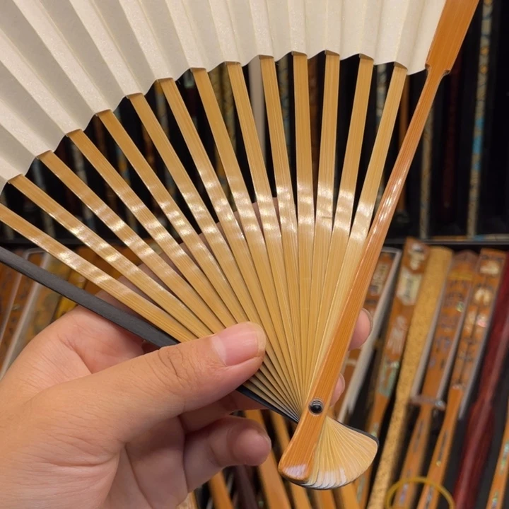 扇子老玉竹三合纯手工郭炜