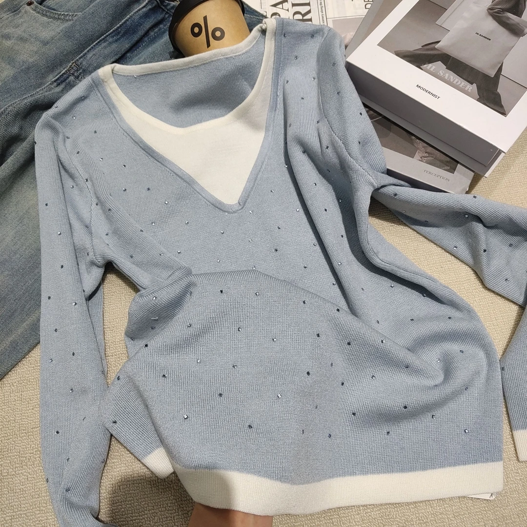 小清瓜女装严选百搭显瘦时尚气质长袖春秋小众条纹针织衫XRS6631