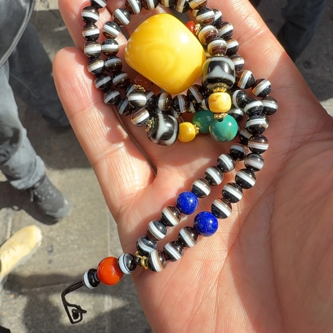 大***翟蜜蜡未镶嵌颈饰藏传精品吊坠项链套装