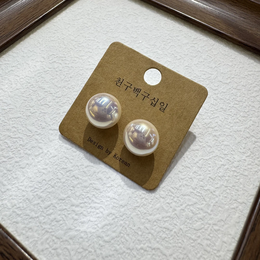 铜合金仿珍珠耳饰 1991施家珠人鱼姬珠裸珠卡12耳环692