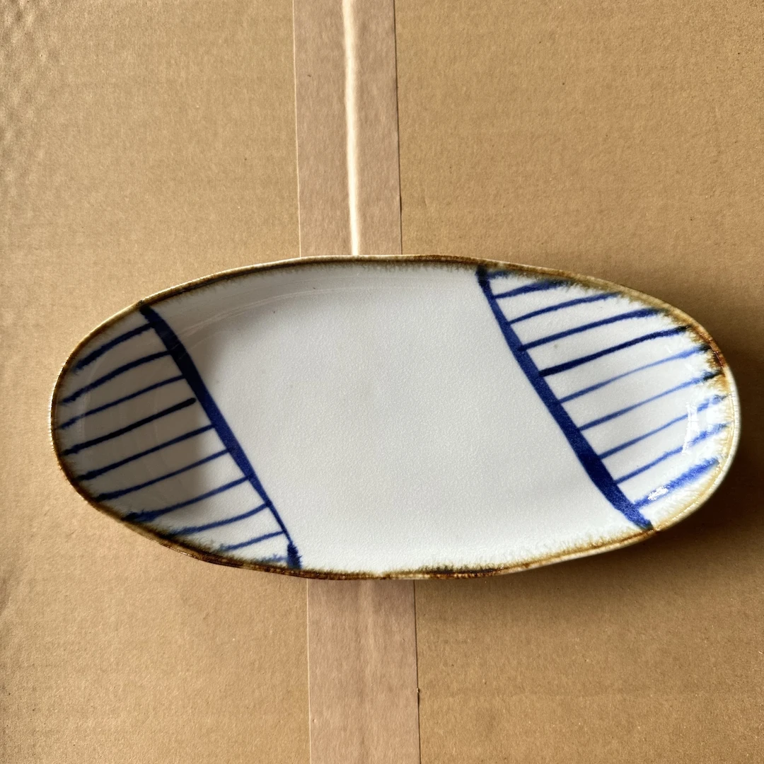 日本进口深蓝色线椭圆盘