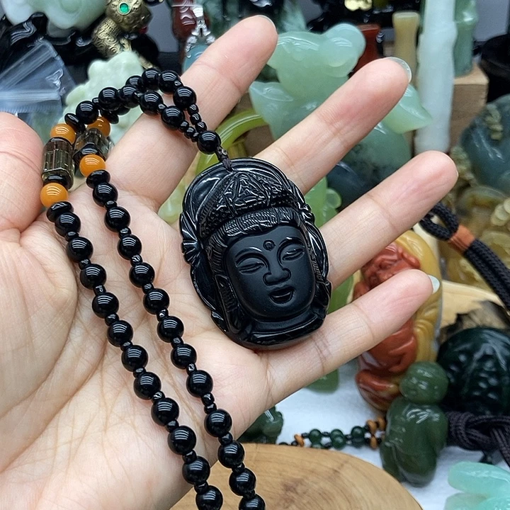 黑曜岩未镶嵌颈饰