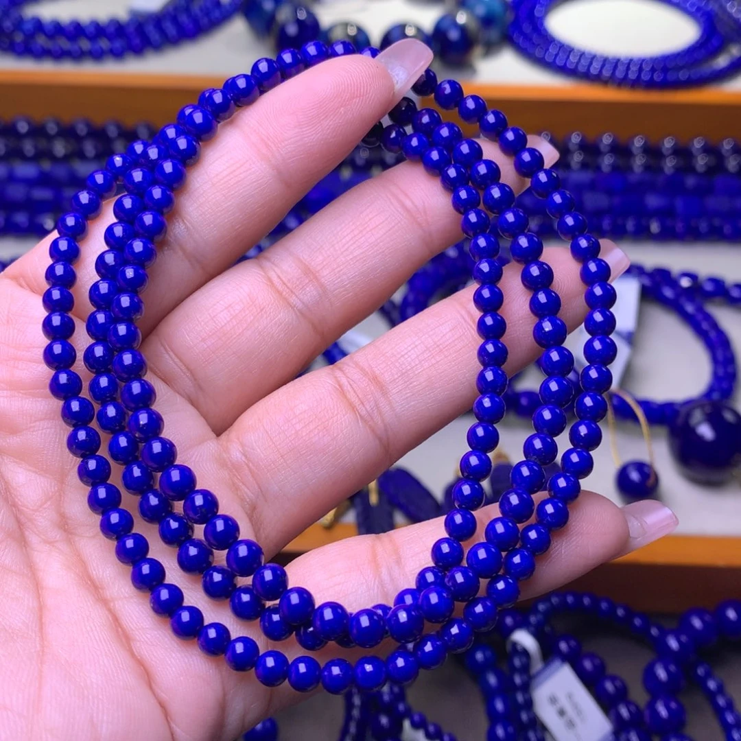 青金石未镶嵌手串4.8m