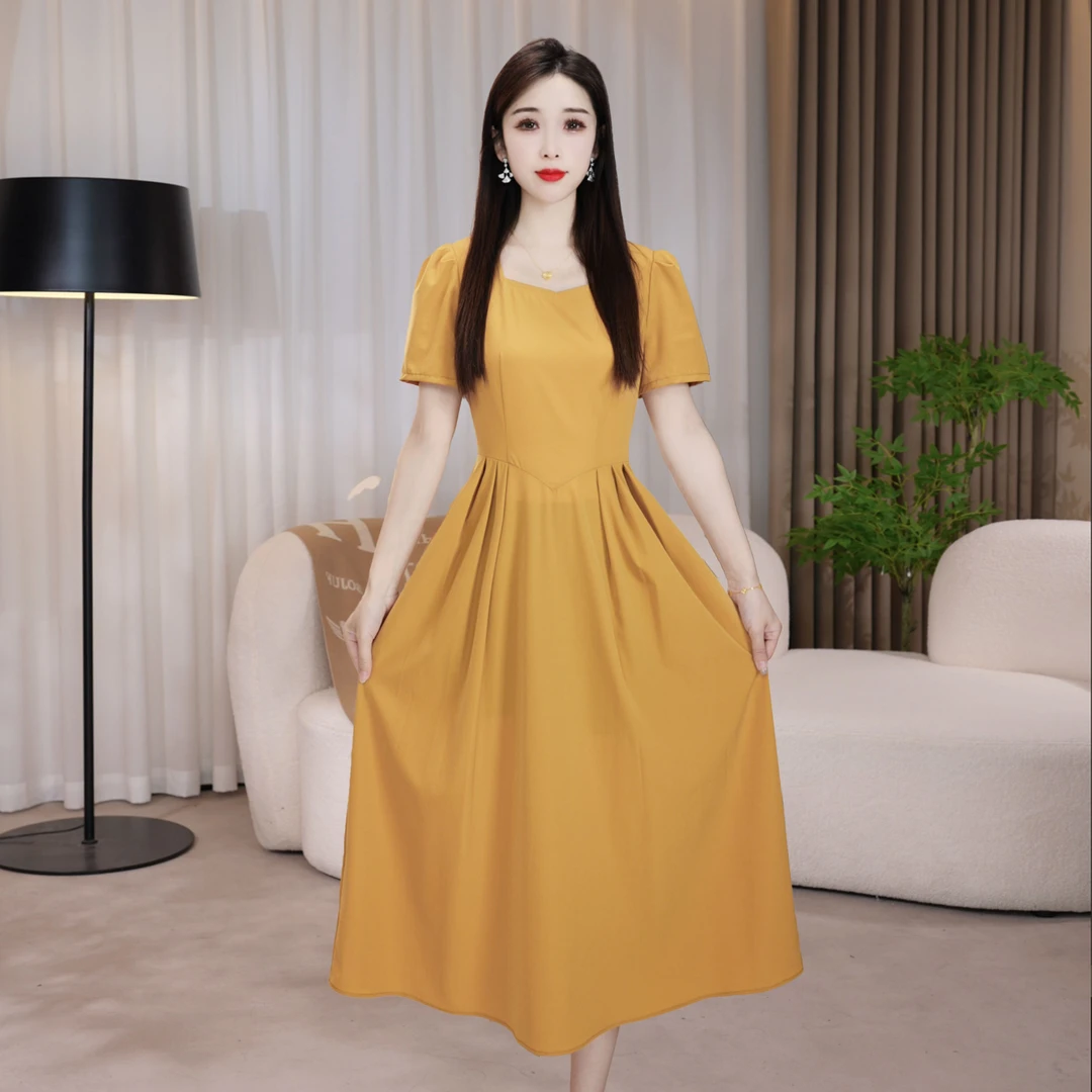 X连衣裙显瘦气质时尚夏季复古法式小众收腰显瘦气质时尚夏季复古