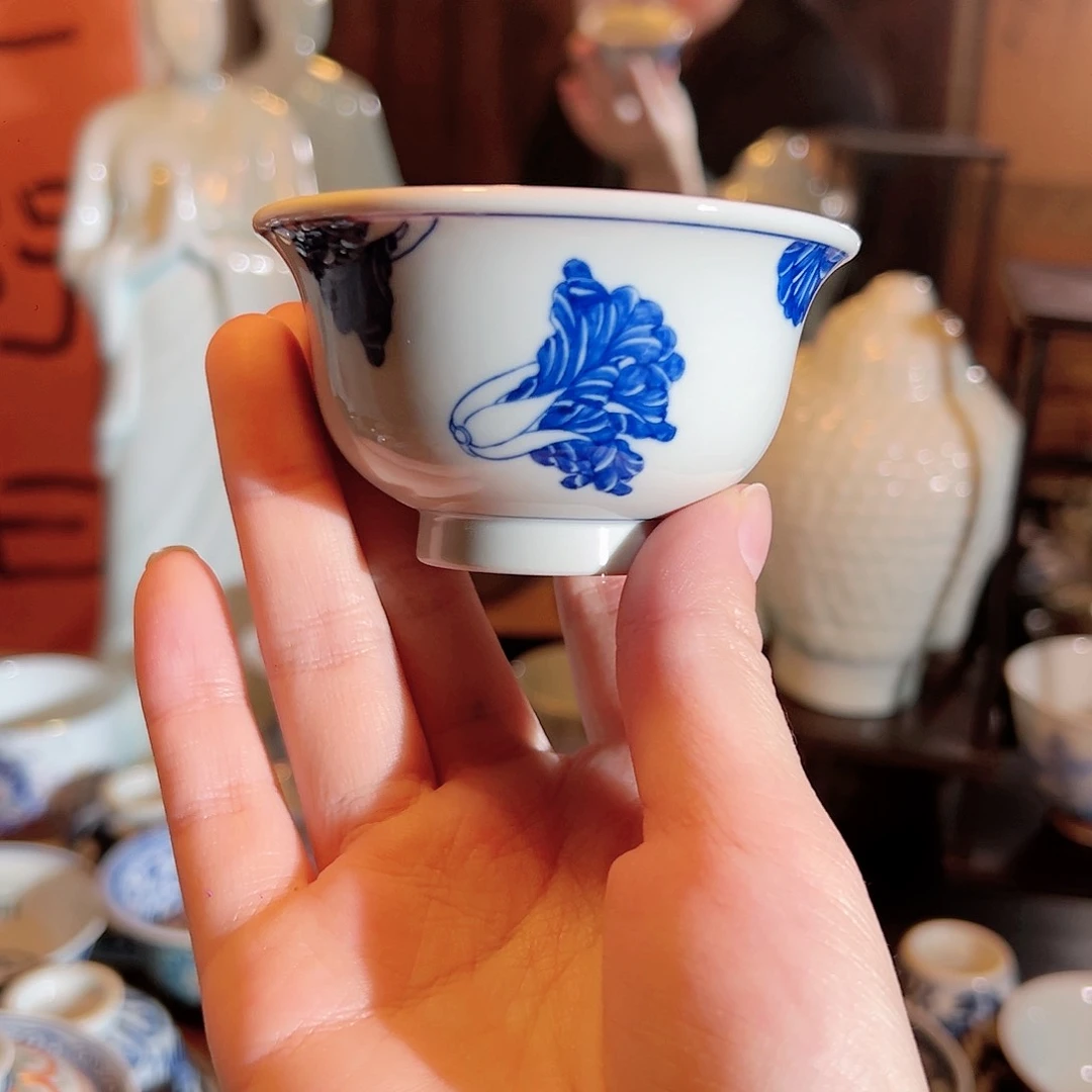 景德镇陶瓷白菜主人杯