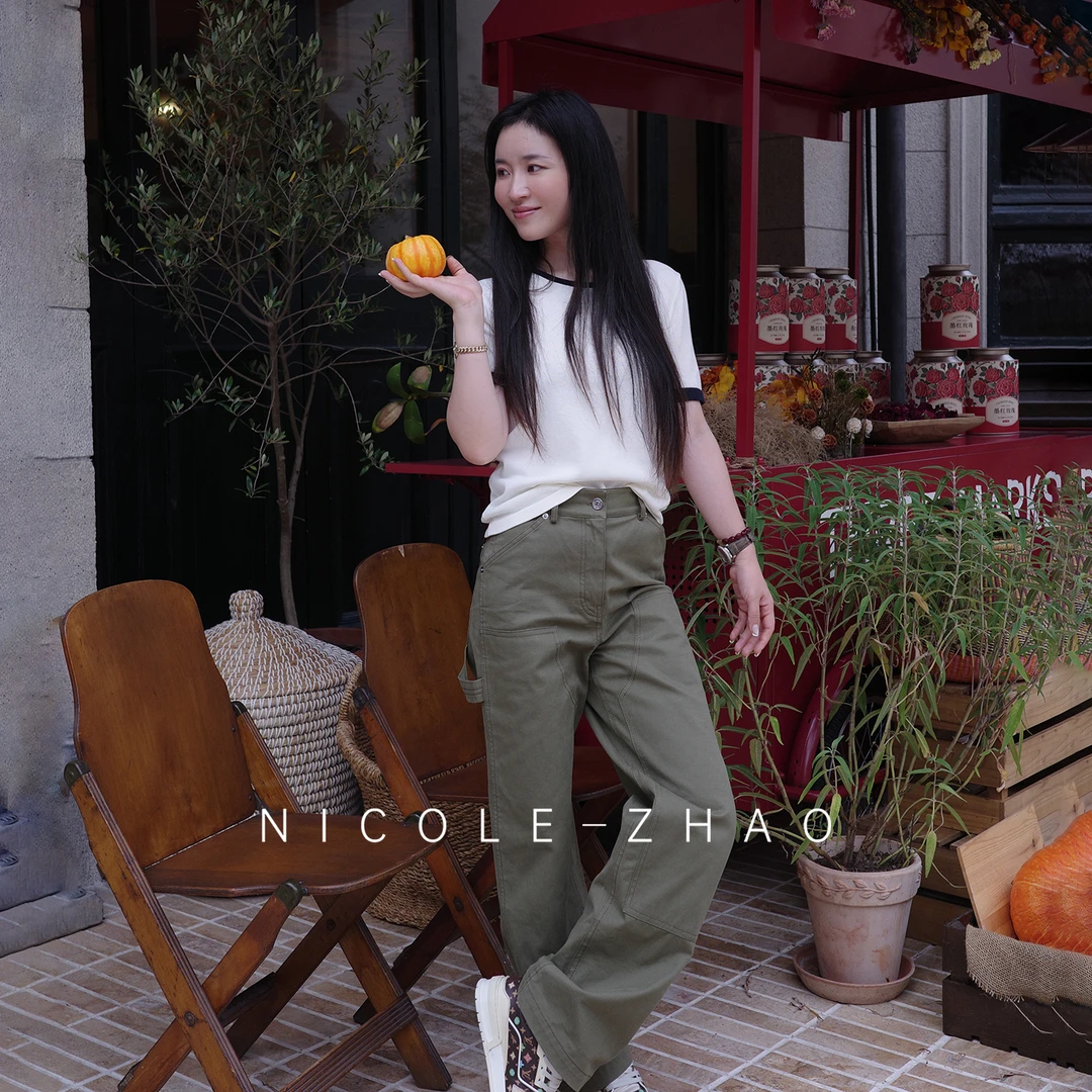 3NKC939(绿巨人)【贵姐NICOLE】2025年英国进口面料款百搭复古裤子