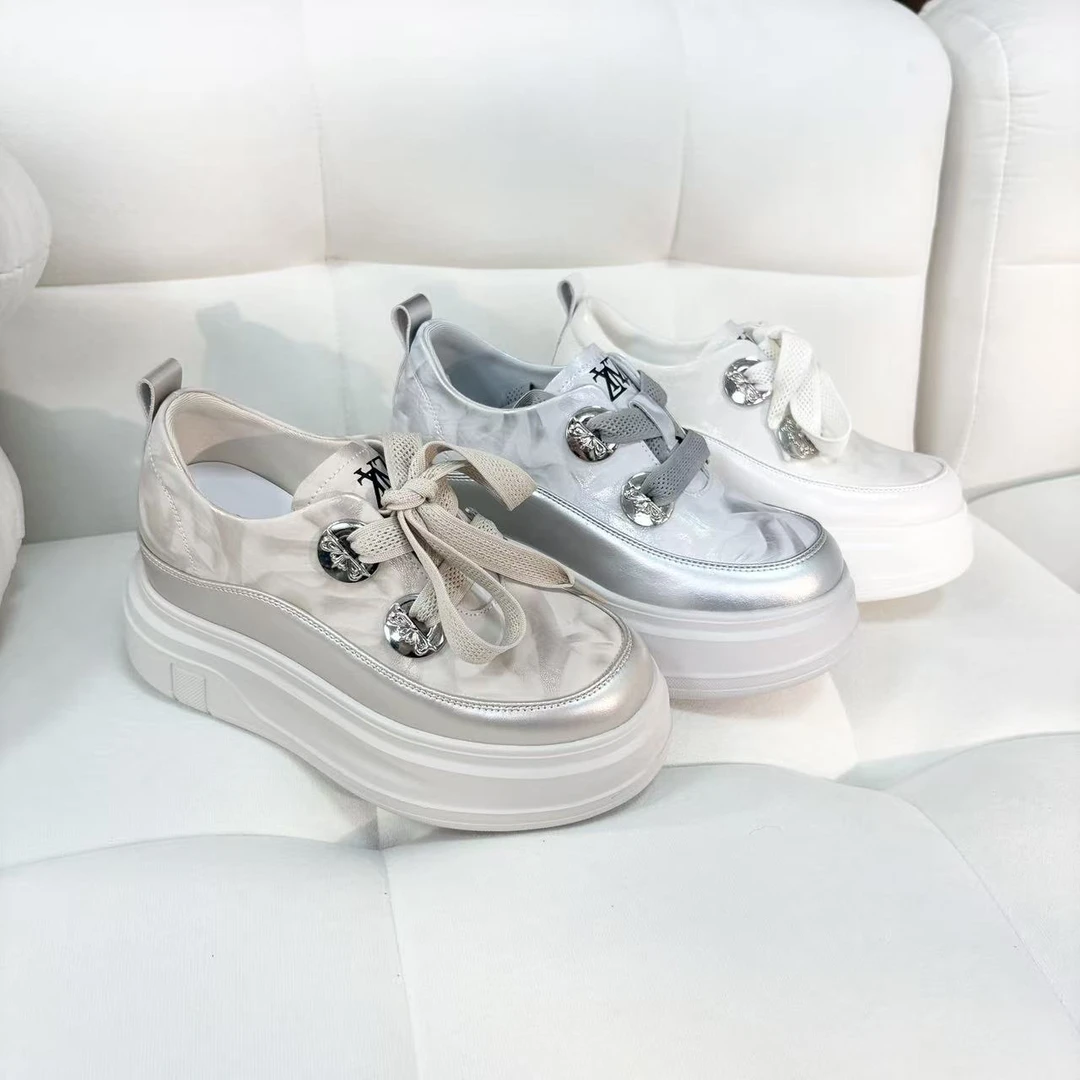 杨TEACHER【运动休闲鞋】平增高9.5CM 百搭厚底百搭女鞋小白鞋R073