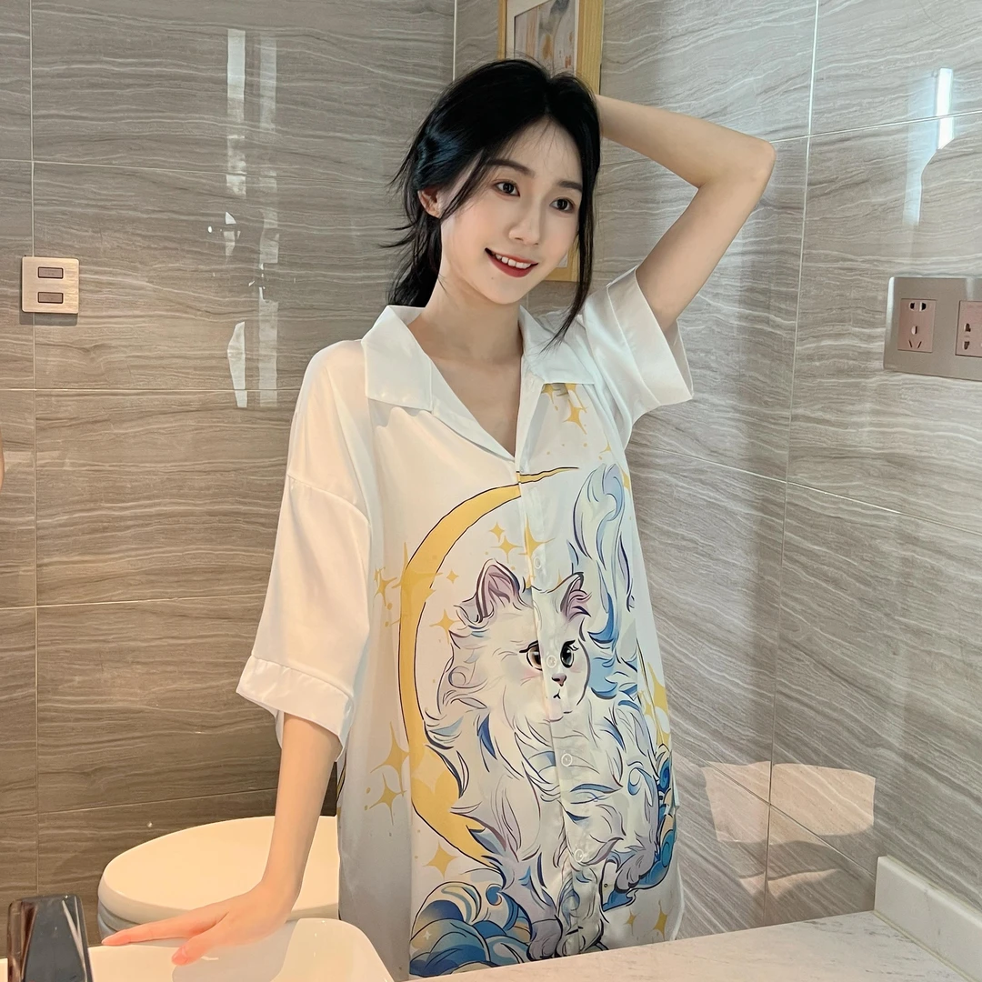 冰雪丝星月猫可爱家居服睡衣套装