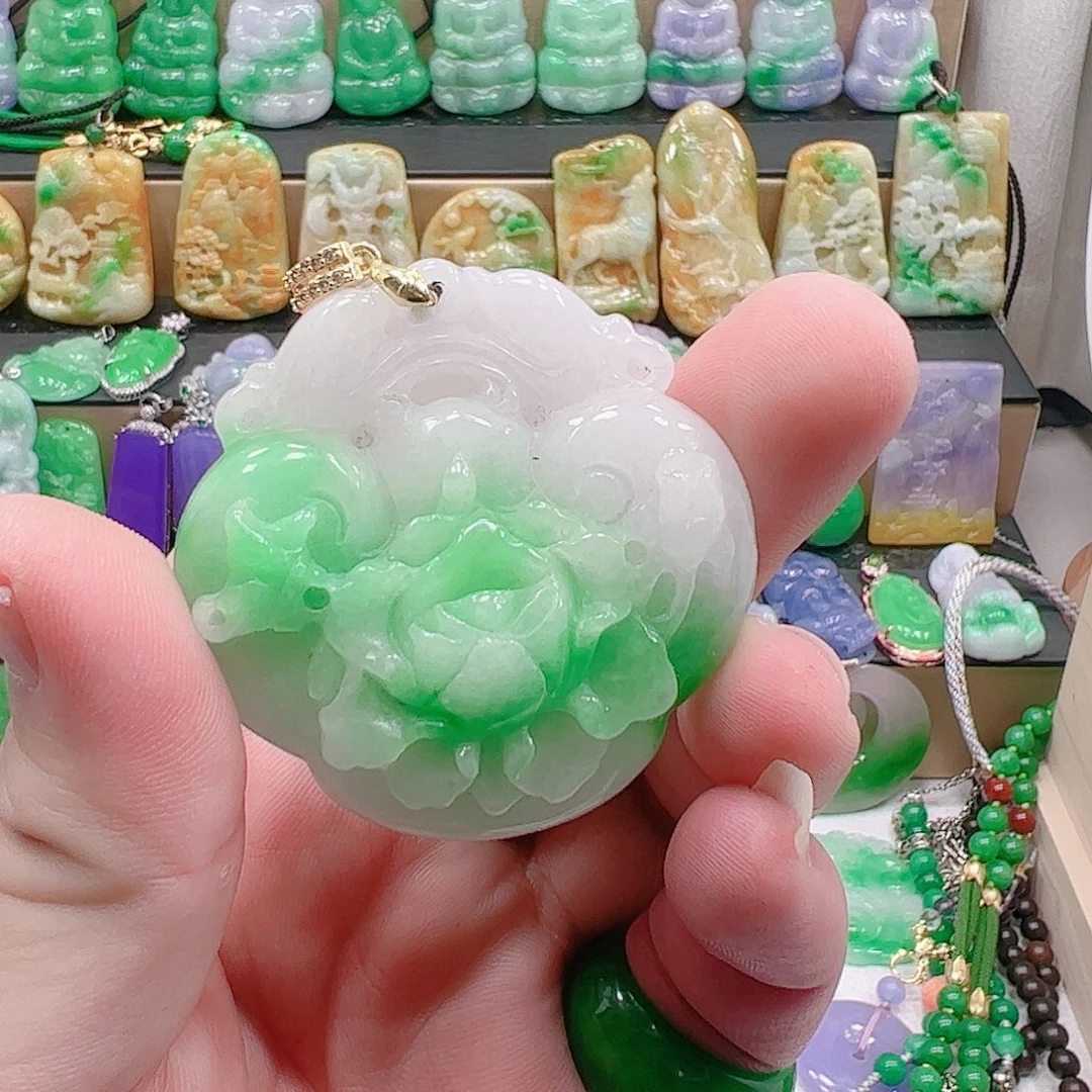 翡翠银S925镶嵌吊坠(赠链)