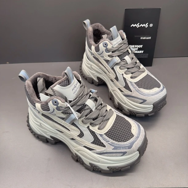 玛莎玛索秋季加绒（单鞋）老爹鞋82-285时尚百搭休闲厚底双网女鞋