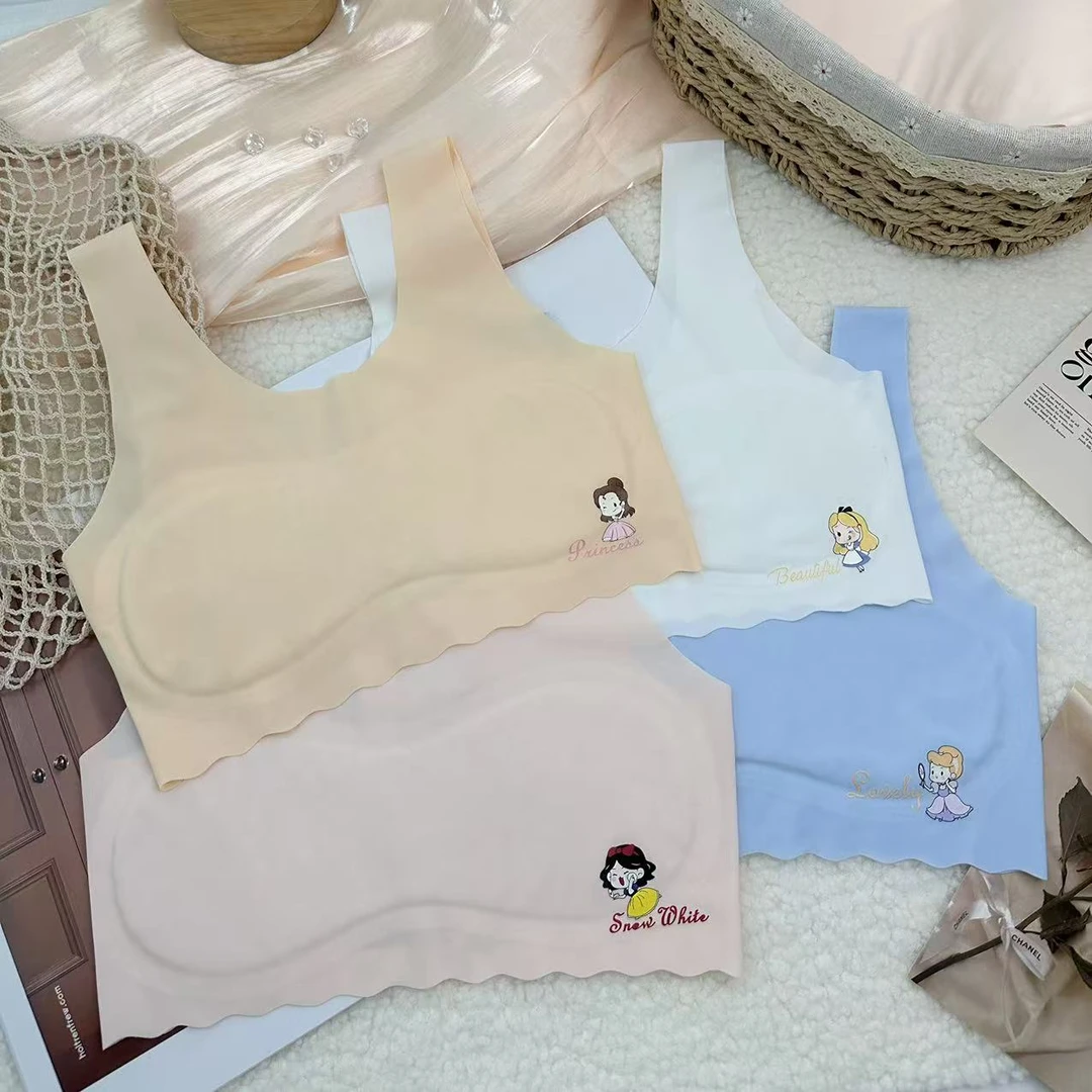 女童发育期一阶段内衣夏季薄款冰丝无痕7-12岁学生亲肤透气舒适