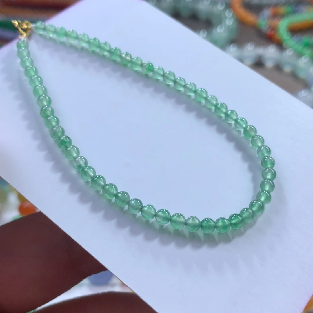 翡翠未镶嵌手链翡翠玻璃钢晴绿卡3+