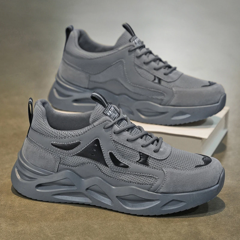 春季男鞋新款透气网面鞋子男士运动鞋潮流百搭厚底休闲跑步老爹鞋