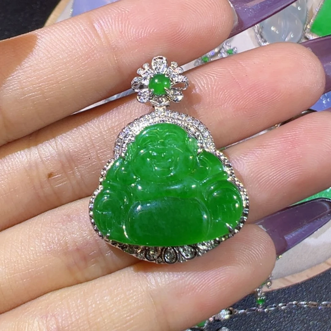 【闪购商品】翡翠18K金镶嵌吊坠(不含链)天然翡翠