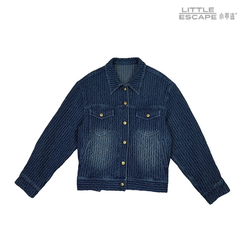 男女同款！设计蓝色外套秋季时926复古蓝色牛仔王博秋冬976