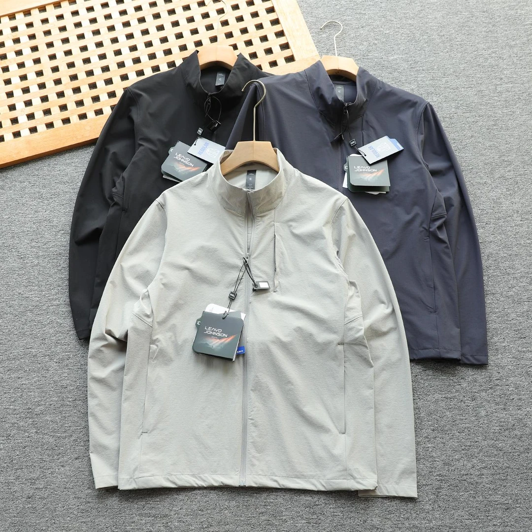 立领防晒风衣裤套装 男士运动户外软壳弹力防水防紫外线钓鱼服夏