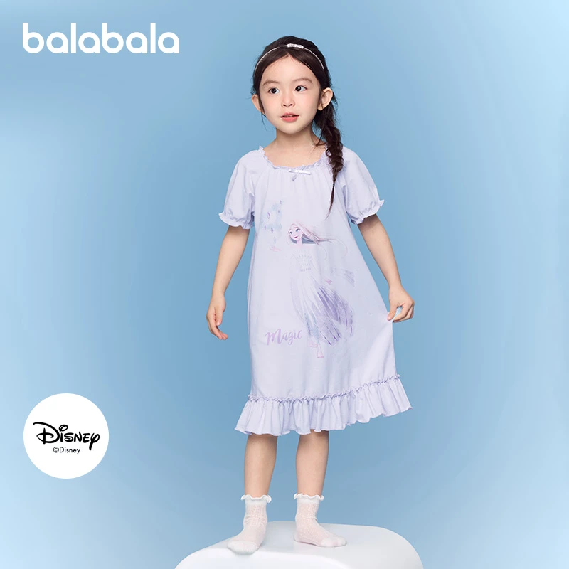 【迪士尼IP】巴拉巴拉女童睡裙儿童家居服夏季空调服裙子小童甜美