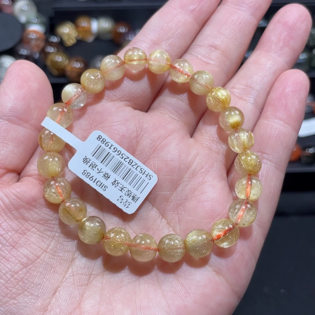 未镶嵌手链水晶金发晶8mm左右