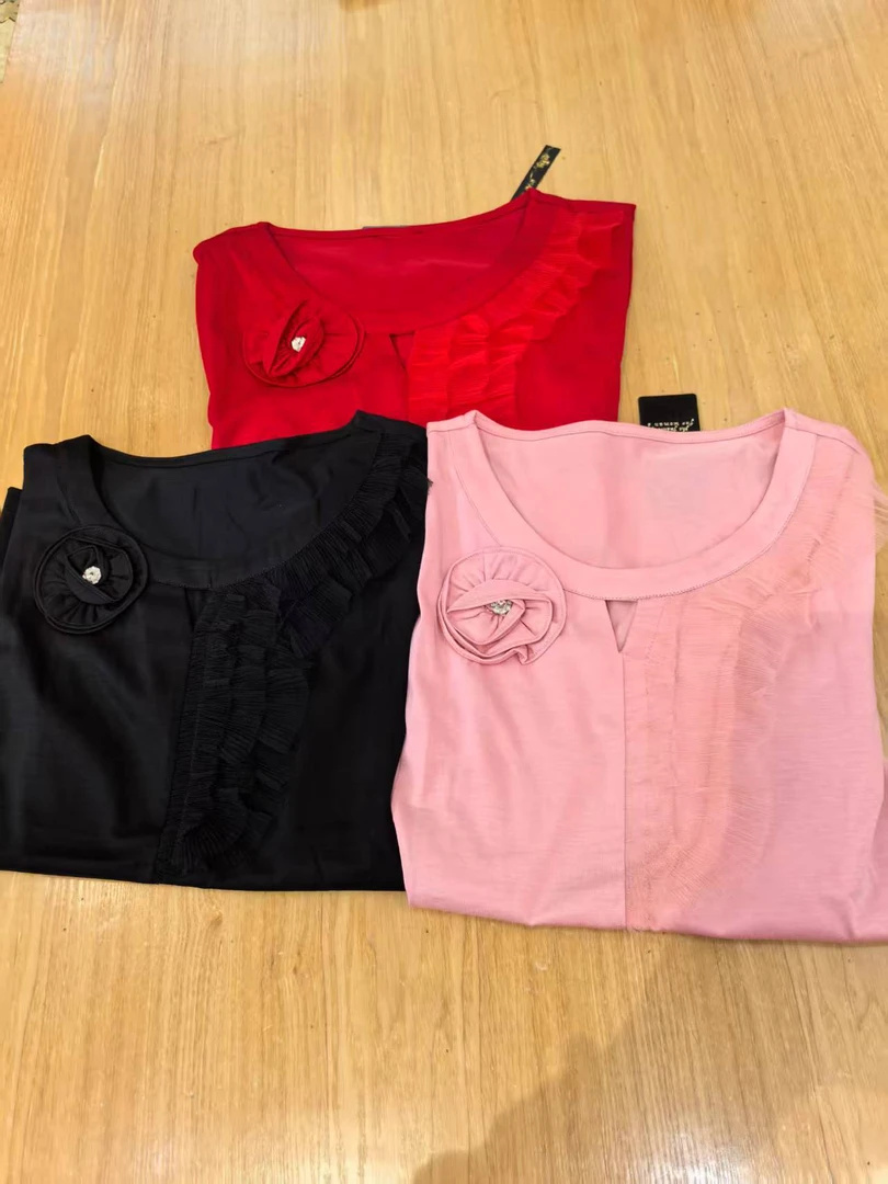 NO退休闲风丝光修身型新潮风T恤女士夏季女款006195