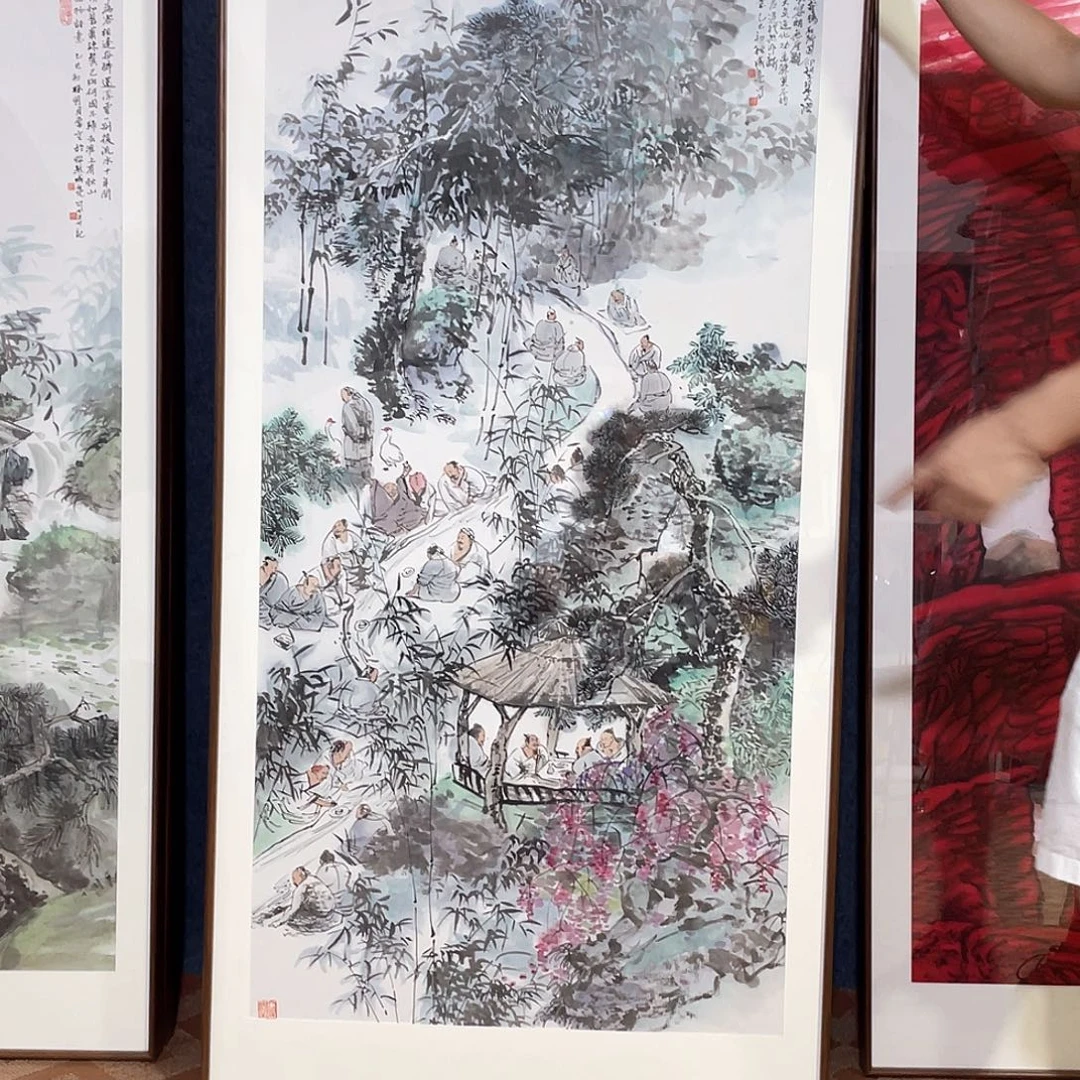 国画手绘画作品带框80/160