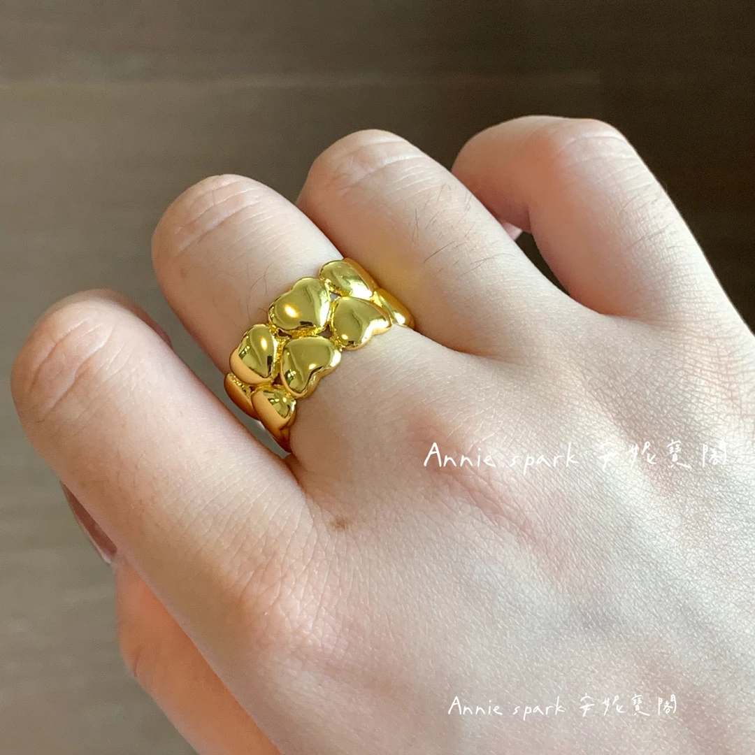 中古vintage 金色经典休闲气质复古设计感欧美风