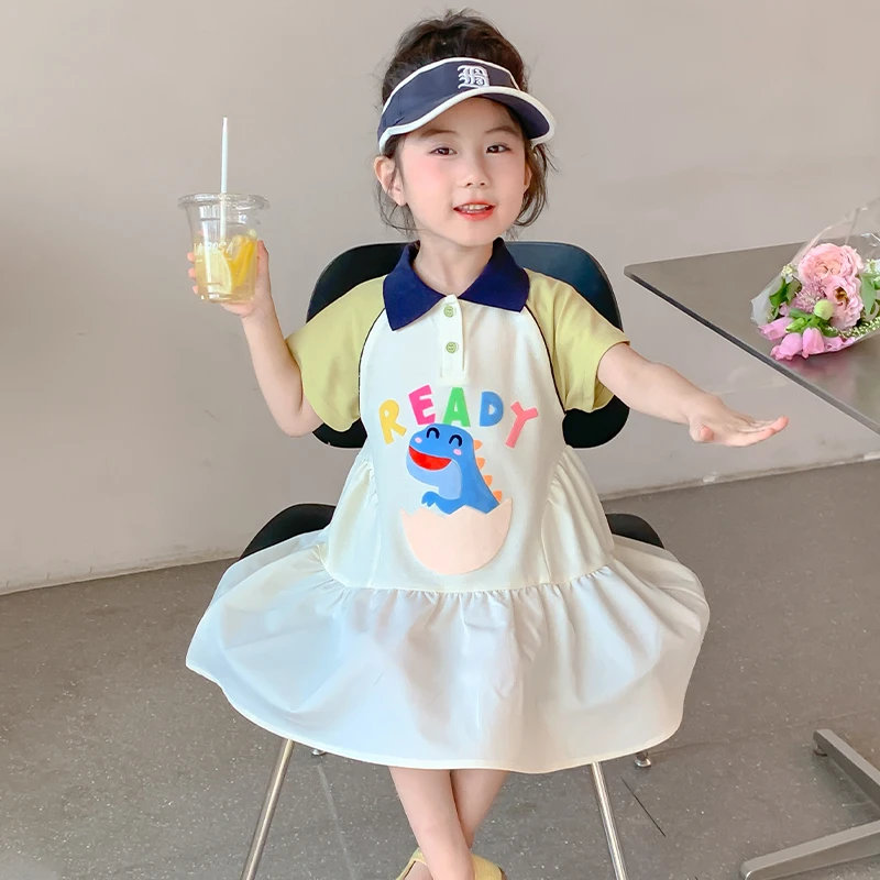 女童连衣裙夏季薄款短袖儿童Polo夏装女宝宝裙子洋气小女孩公主裙