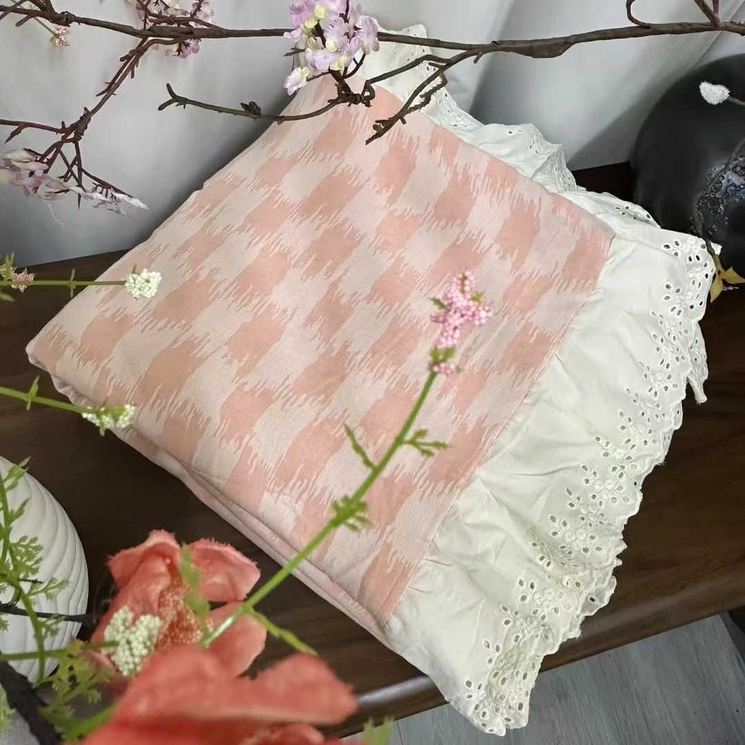 （双人被套）中古格调-粉色公主风麻被套2*2.3米