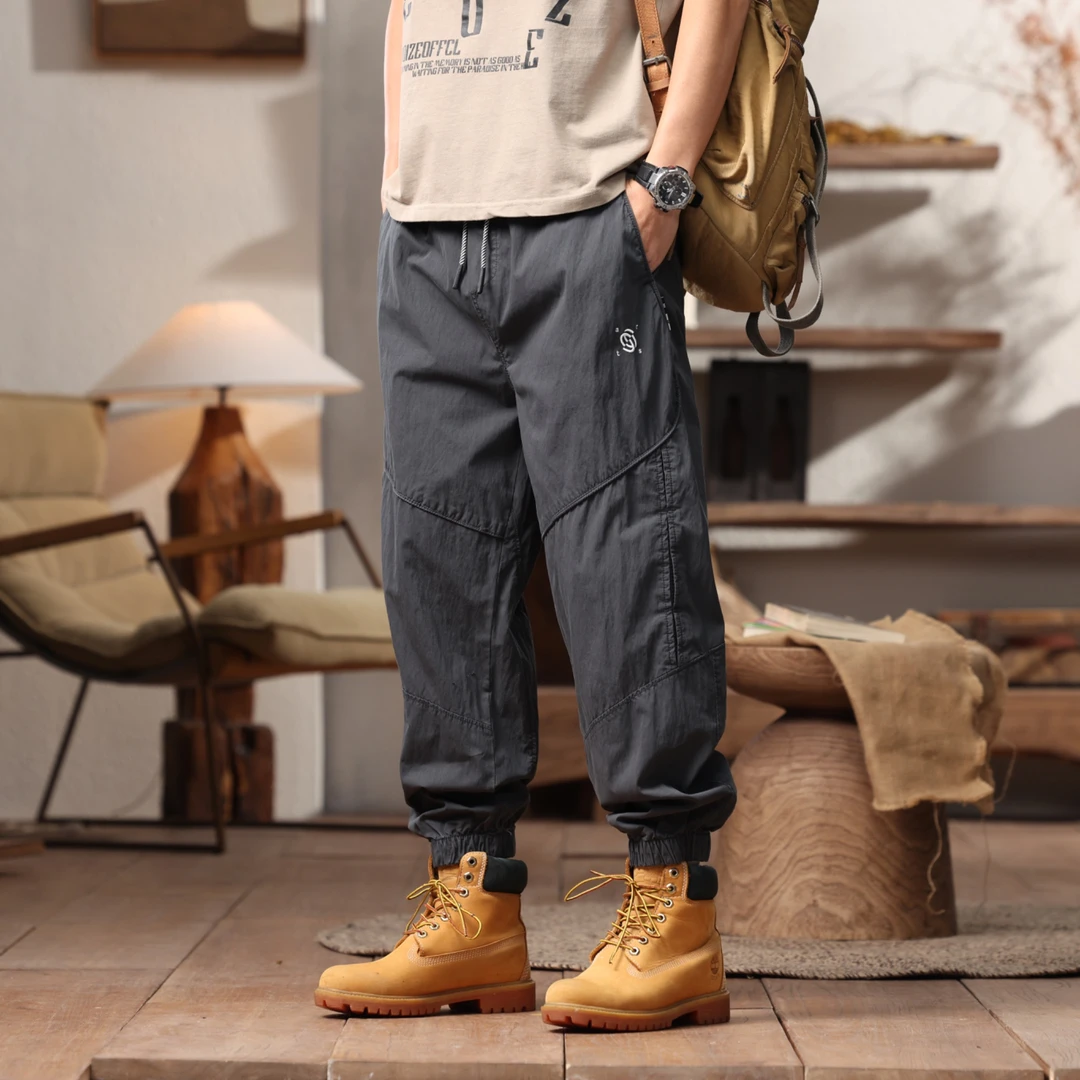 赤单585男士美式宽松潮流百搭春季束脚运动新款阿美咔叽休闲裤