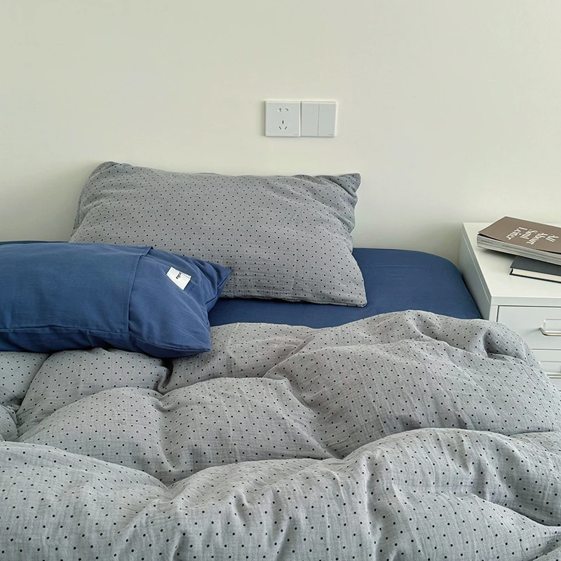 2025新款全棉双层绉绉纱四件套-伯爵的茶简约