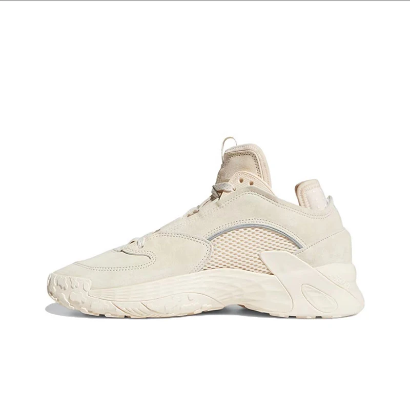 【微瑕】adidas 防滑耐磨低帮运动休闲鞋女款米灰色 FX9791