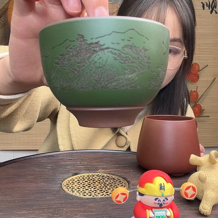 紫砂茶杯原矿紫砂杯