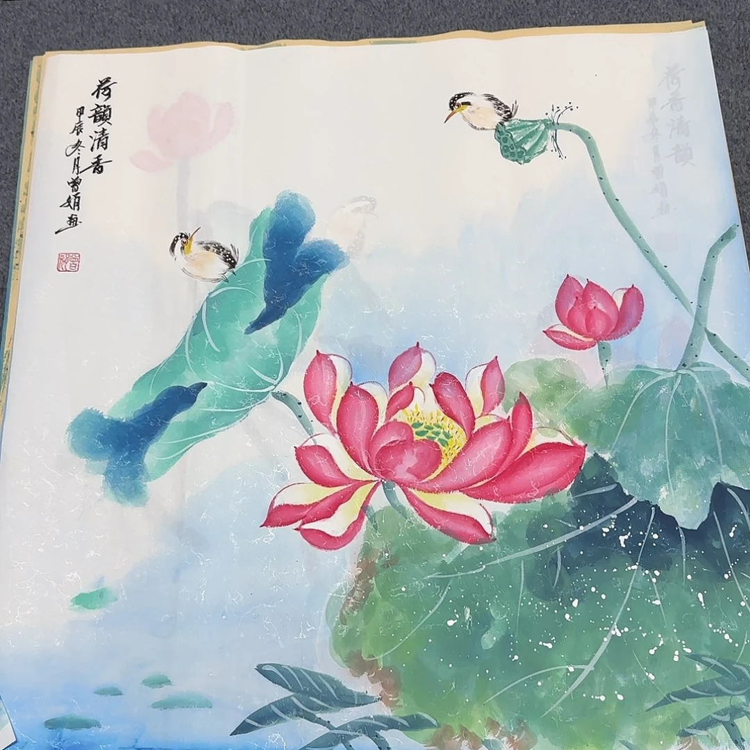 国画尺寸70X70手绘作品