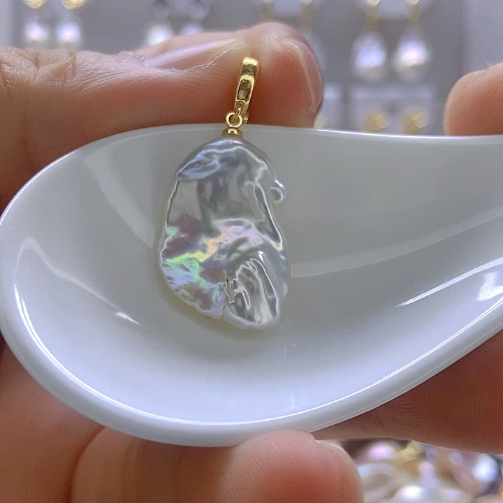 颈饰银S925镶嵌淡水珍珠85